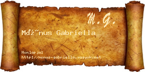 Mónus Gabriella névjegykártya